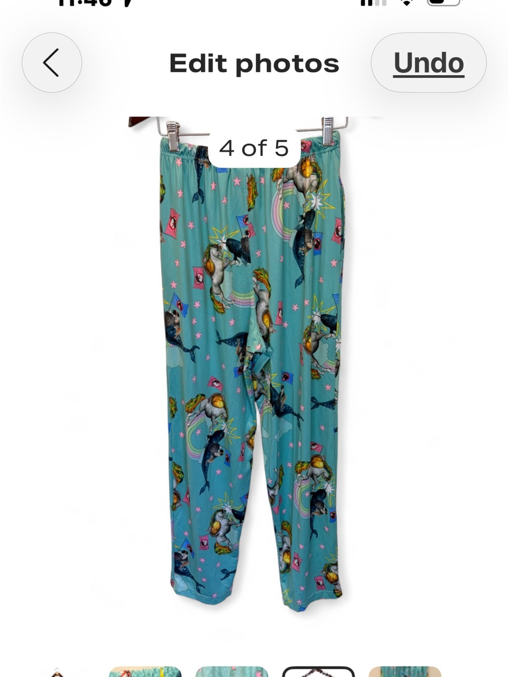 Turquoise Fantasy Unicorn Print Women's Pajama/ Lounge Pants - Picture 7 of 7